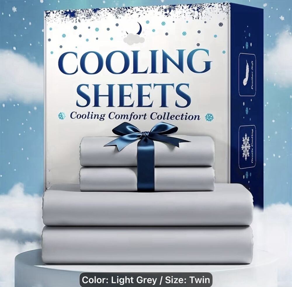Bamboo Blend Cooling Twin Size Bedsheets Brand New In Package Light Grey